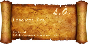 Losonczi Örs névjegykártya